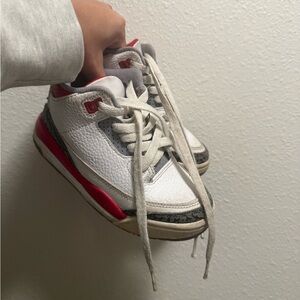 Jordan Kids White and Red Sneakers